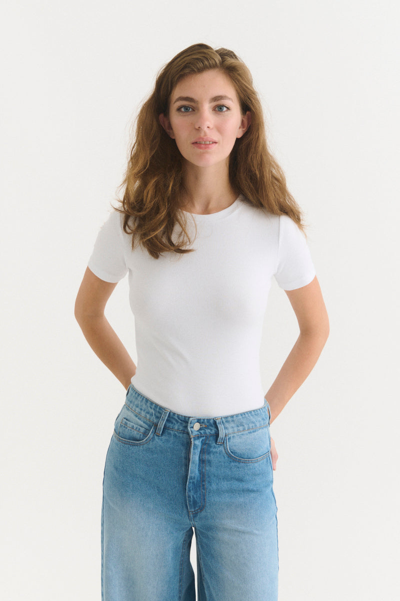 Basic Apparel Ludmilla O-Neck T-shirts 423 Bright White